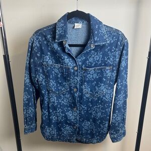 Girl's Zara Denim Floral Shacket Shirt Size 11-12 years